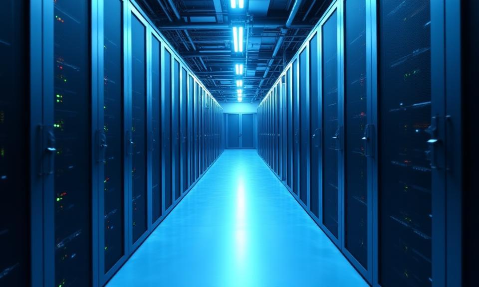 Data server racks in a modern enterprise data center.